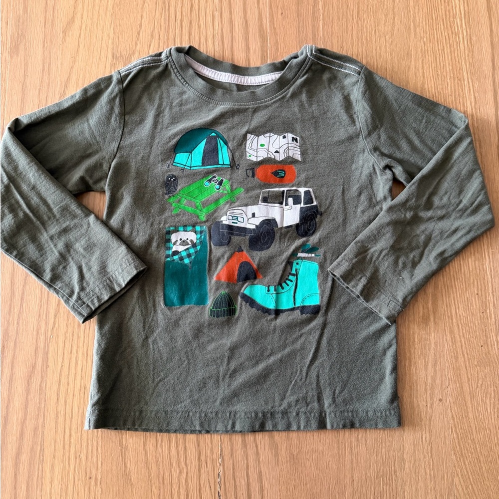 Tea Collection Adventure Graphic Long Sleeve Tee - Olive